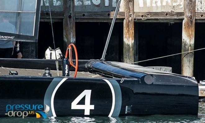 Oracle Team USA AC45Turbo-First look - note she is wheel steered © Pressure Drop . US